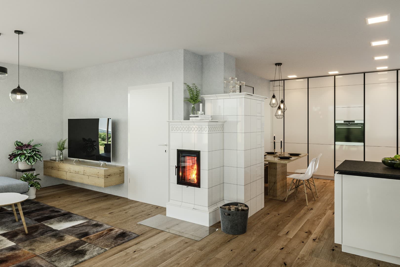 Offener Kamin für moderne Wohnräume