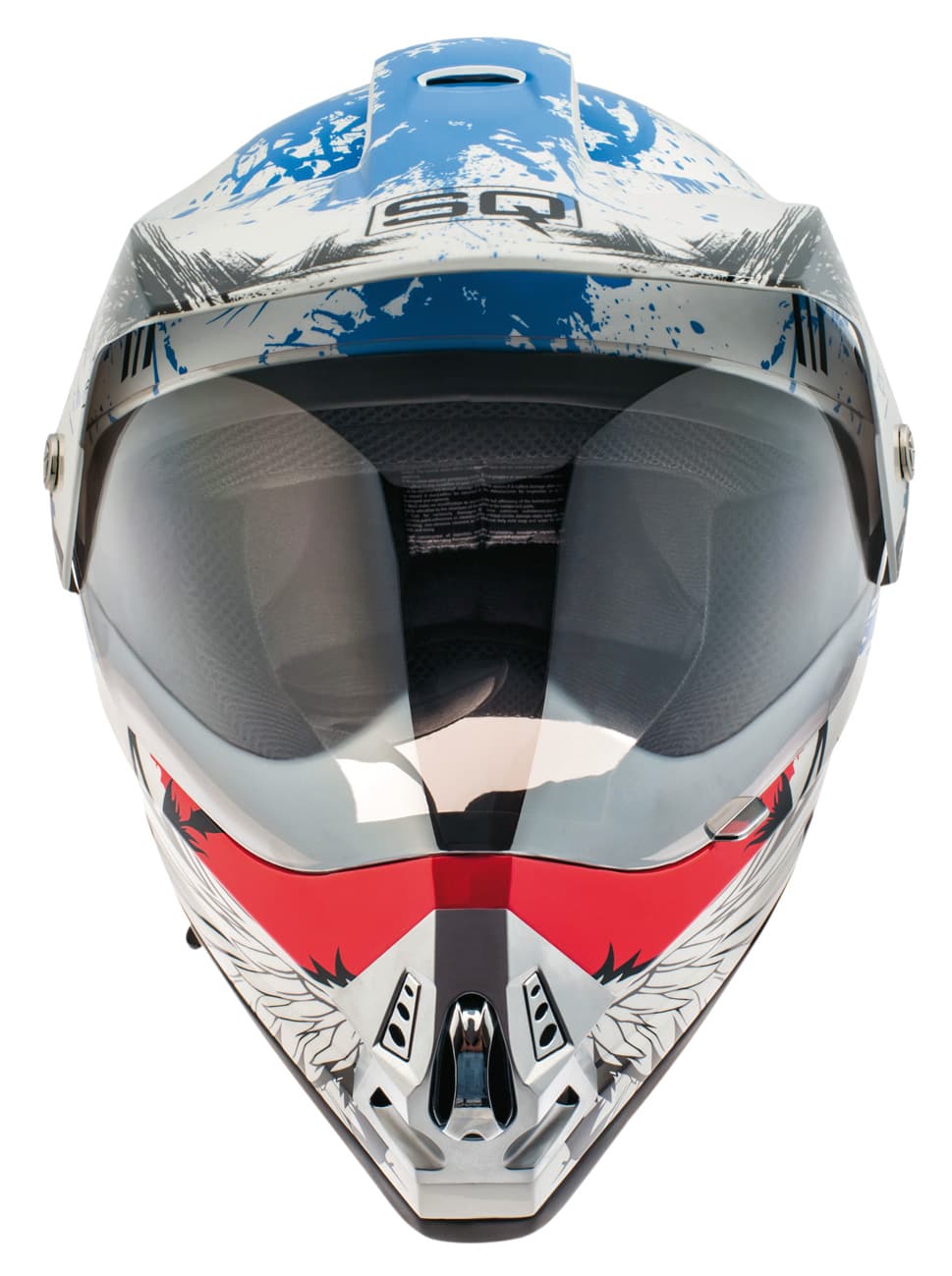 HELM MX CONQUEST white/blue/red M