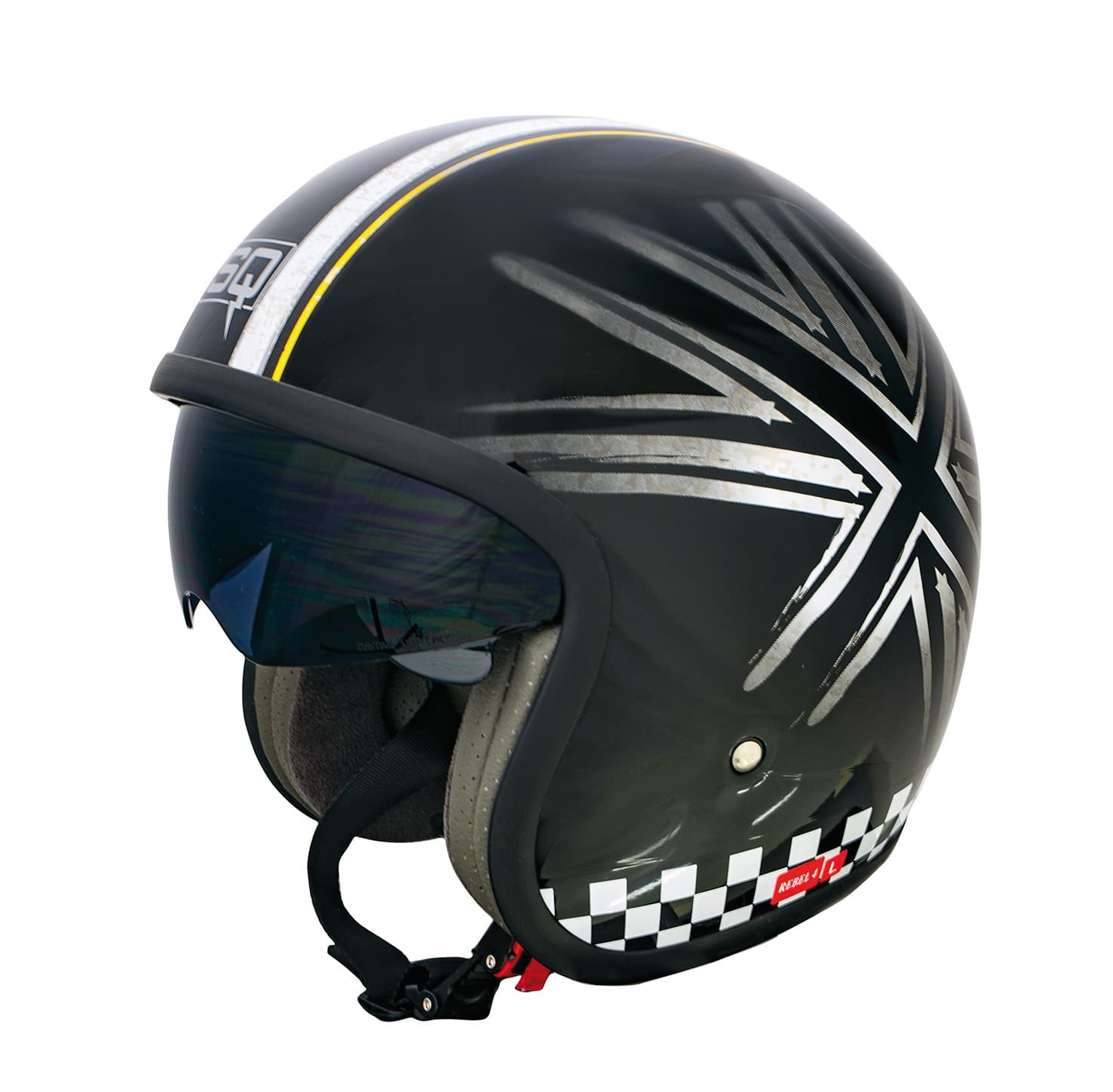 HELM REBEL 4 black/silver/yellow M