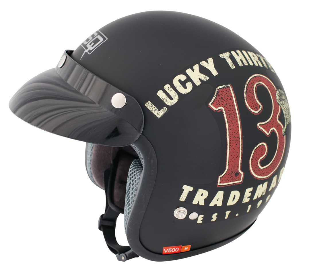 HELM VARESE LUCKY black/gold/red XS