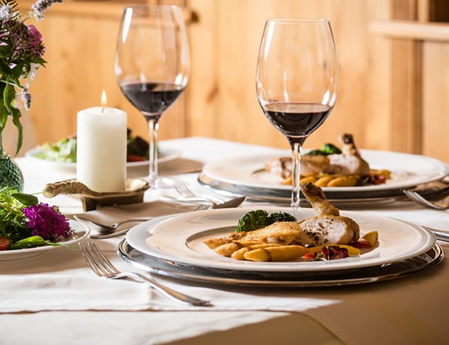Candle light dinner exklusive Getränke für 2 Personen