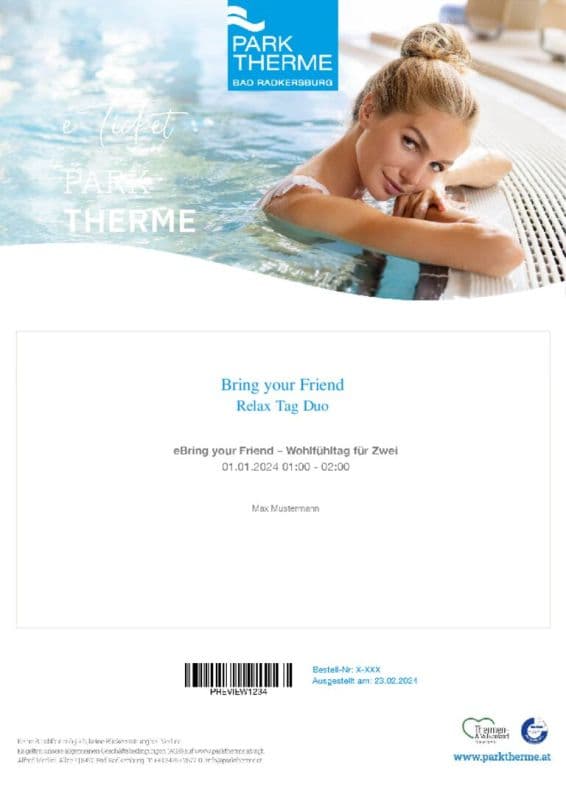 eBring your Friend – Wohlfühltag für Zwei