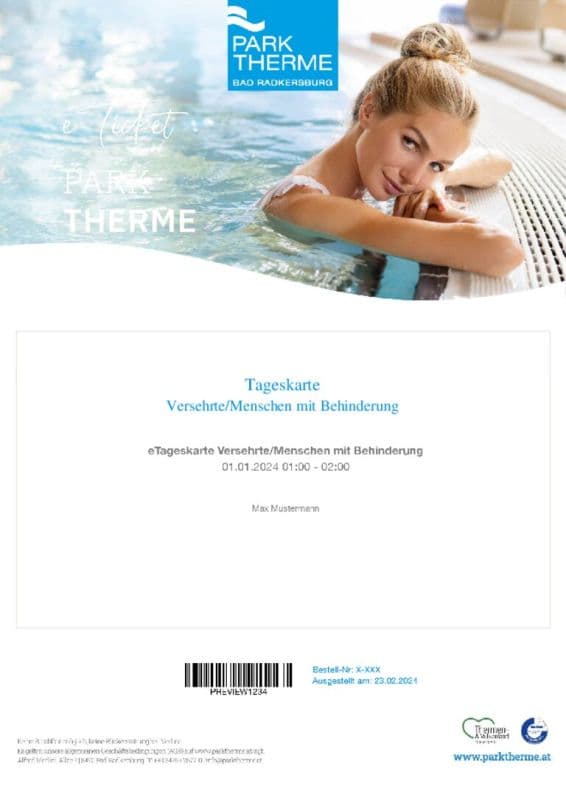 eTageskarte Versehrte/Menschen mit Behinderung