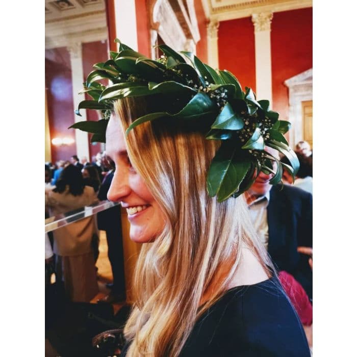 Lorbeer-Haarkranz mit Gypsophilia