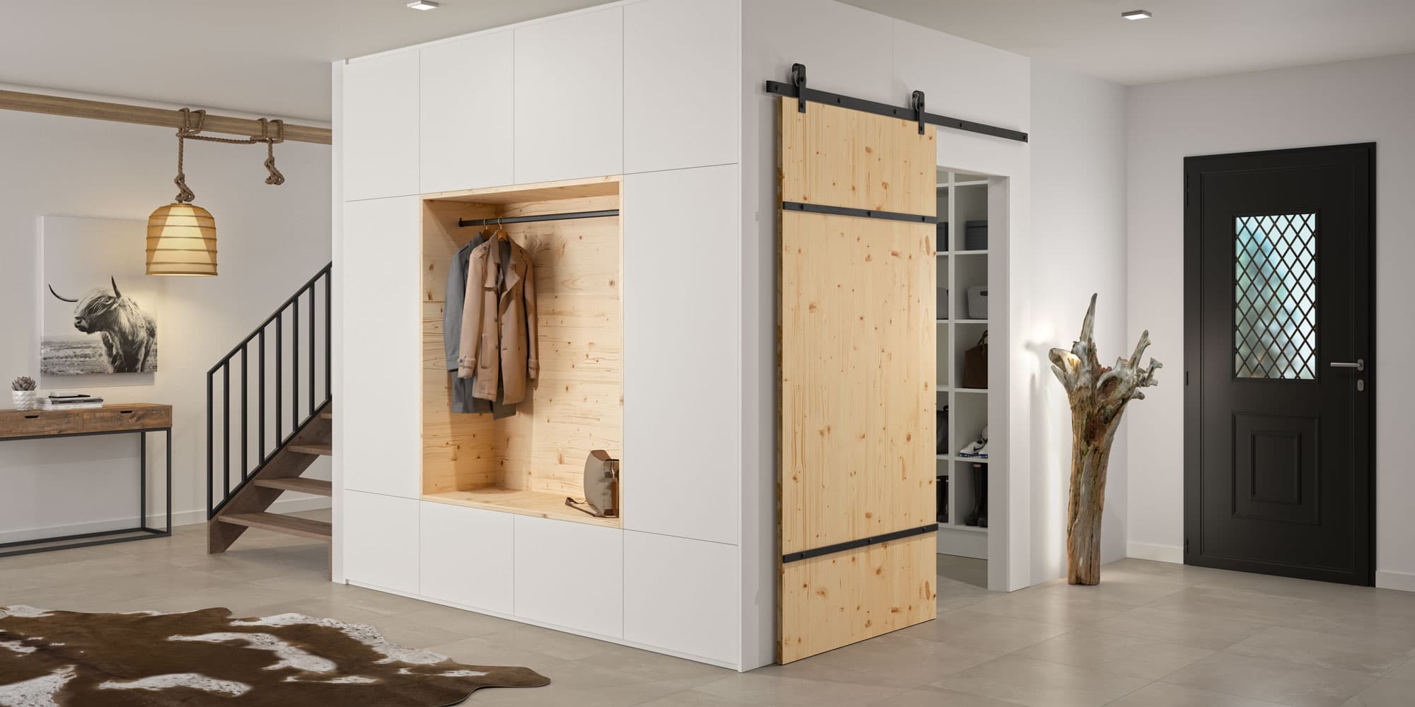 Garderobe diskret verstaut