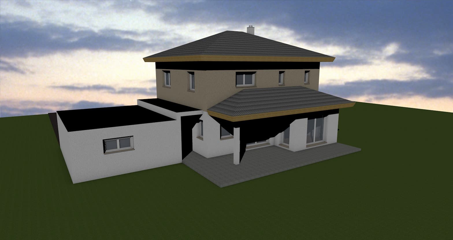 Familienfreundliches Einfamilienhaus mit modernem Anbau und überdachter Terrasse