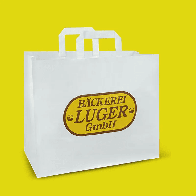 Nachhaltige bedruckte Papiertragetaschen
