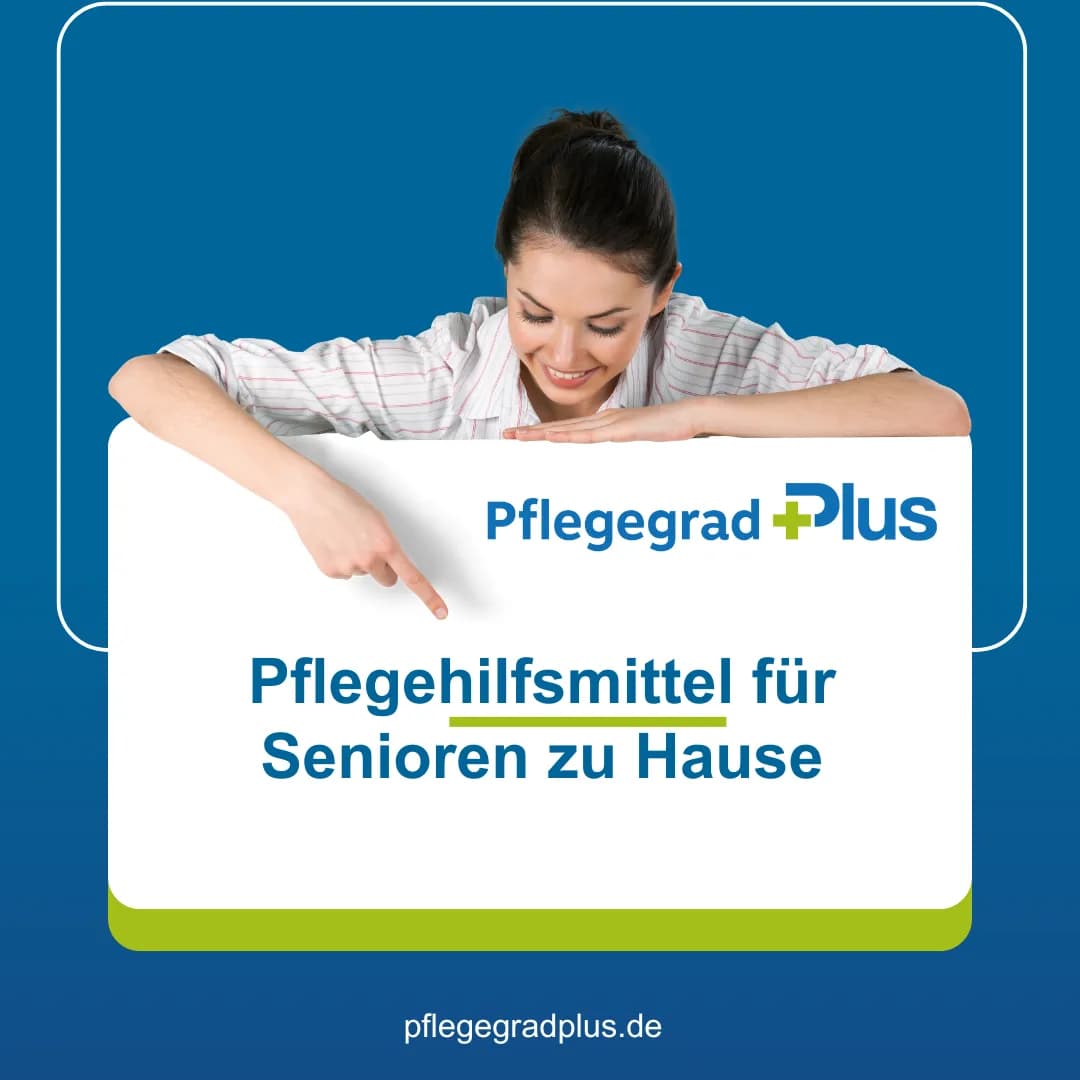 Seniorin zu Hause mit Pflegehilfsmittelbox – Desinfektion, Masken und Bettschutzeinlagen als kostenlose Unterstützung bei Pflegegrad 1
