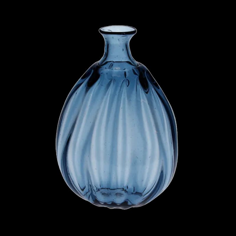 Flache gerippte Glasflasche, nach Original aus Gotland