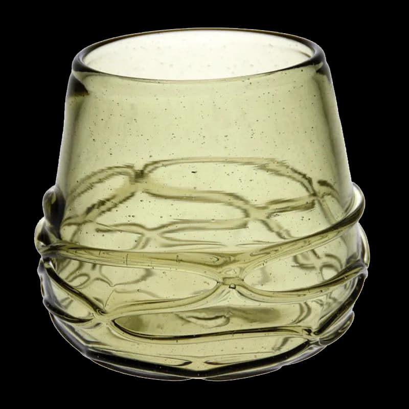 Frühmittelalterlicher Glasbecher mit Fadendekor, nach Original aus Kolin, Nordböhmen