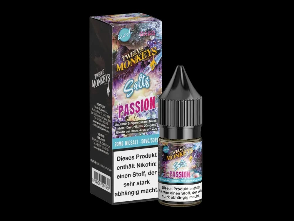 Twelve Monkeys - Iced - Nikotinsalz Liquid - Passion (Packung: 1er Packung / Stärke: 20 mg/ml / Geschmack: Passion) (995,00 EUR / liter)