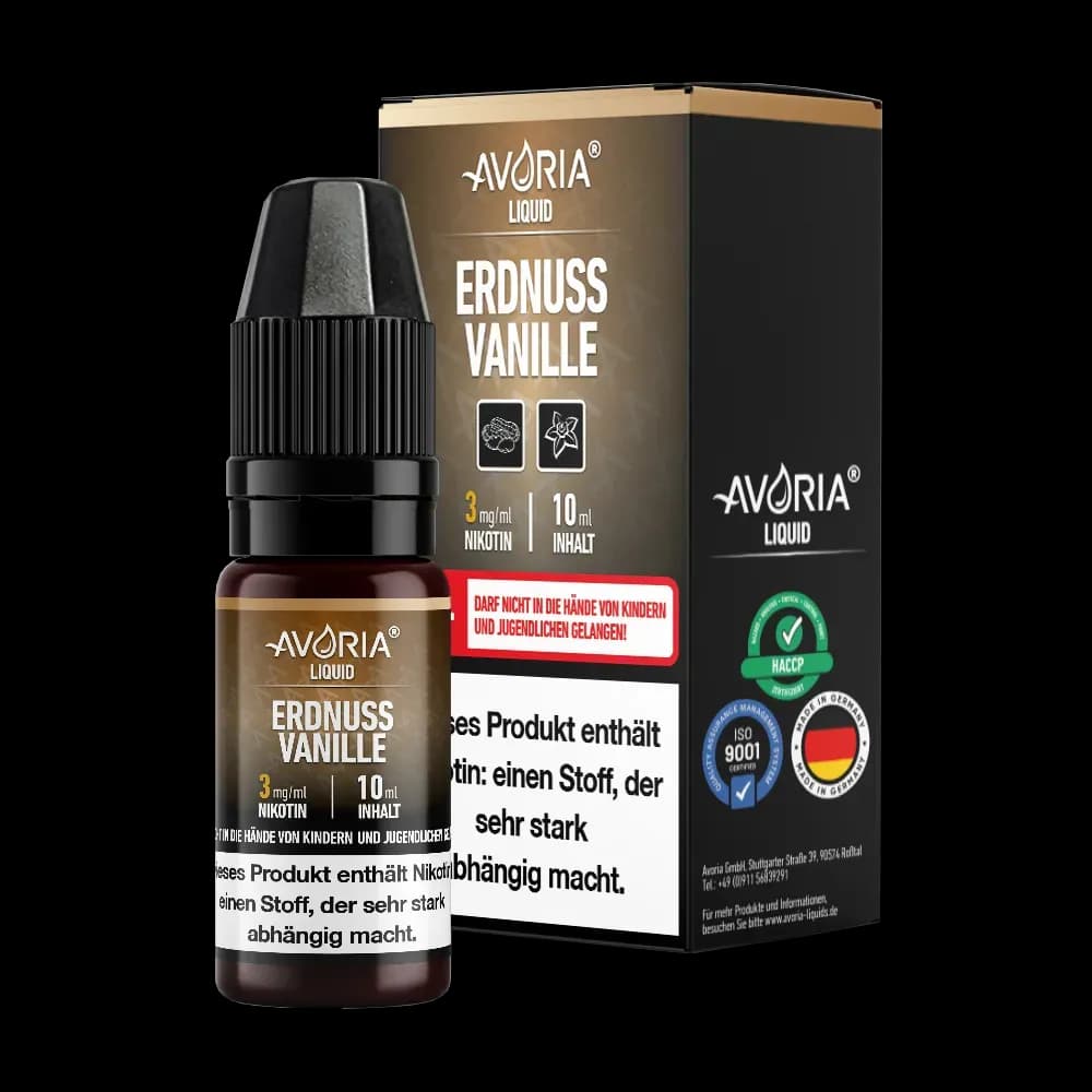 Avoria - Apfel E-Zigaretten Liquid - Erdnuss-Vanille (Packung: 1er Packung / Stärke: 0 mg/ml / Geschmack: Erdnuss-Vanille) (795,00 EUR / liter)