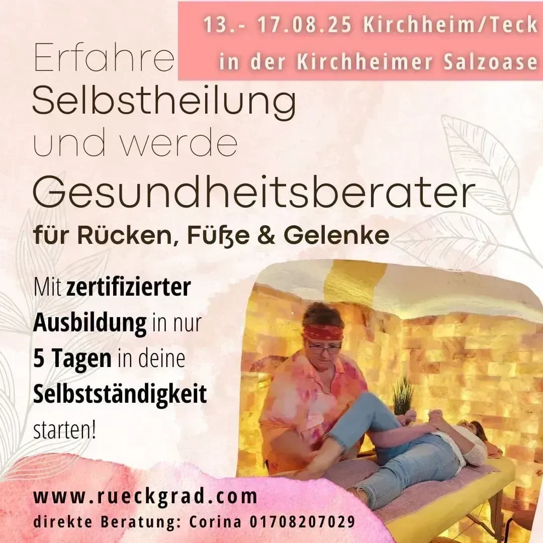 Gesundheitsberater-Gesundheitspraktiker Kirchheim unter Teck - Rücken- Seminar-Ausbildung Esslingen- Stuttgart 