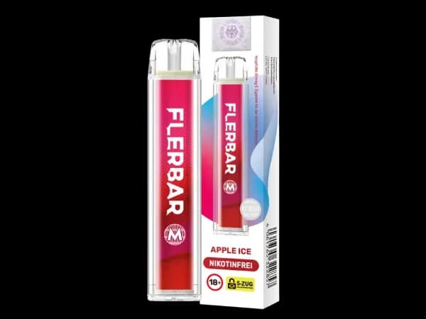 Flerbar - M Einweg E-Zigarette  - Apple Ice (Packung: 1er Packung / Stärke: 0 mg/ml / Geschmack: Strawberry Ice) (4475,00 EUR / liter)