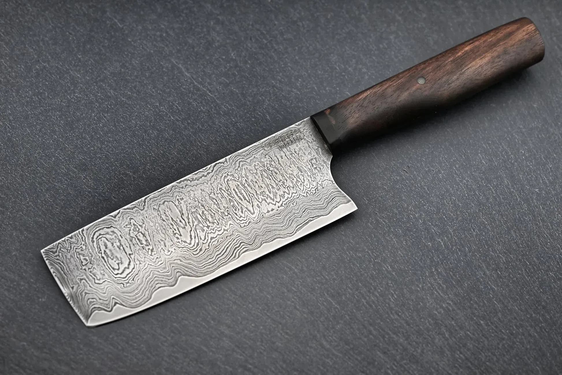 Paschinger Messer Damast Nakiri 13,5 cm - ROSTFREI (Wilder Damast - 120 Lagen)