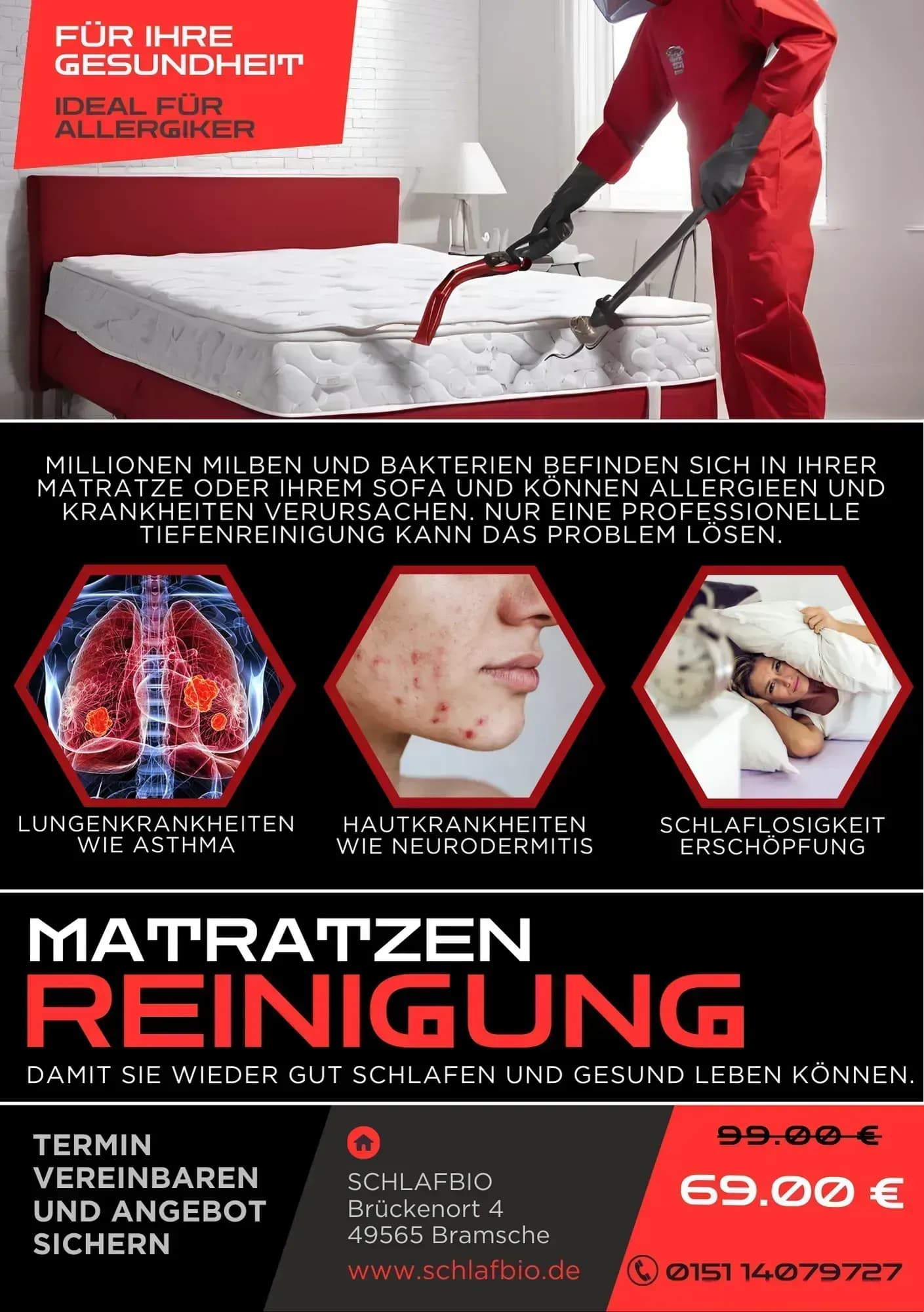 Professionelle Matratzenreinigung
