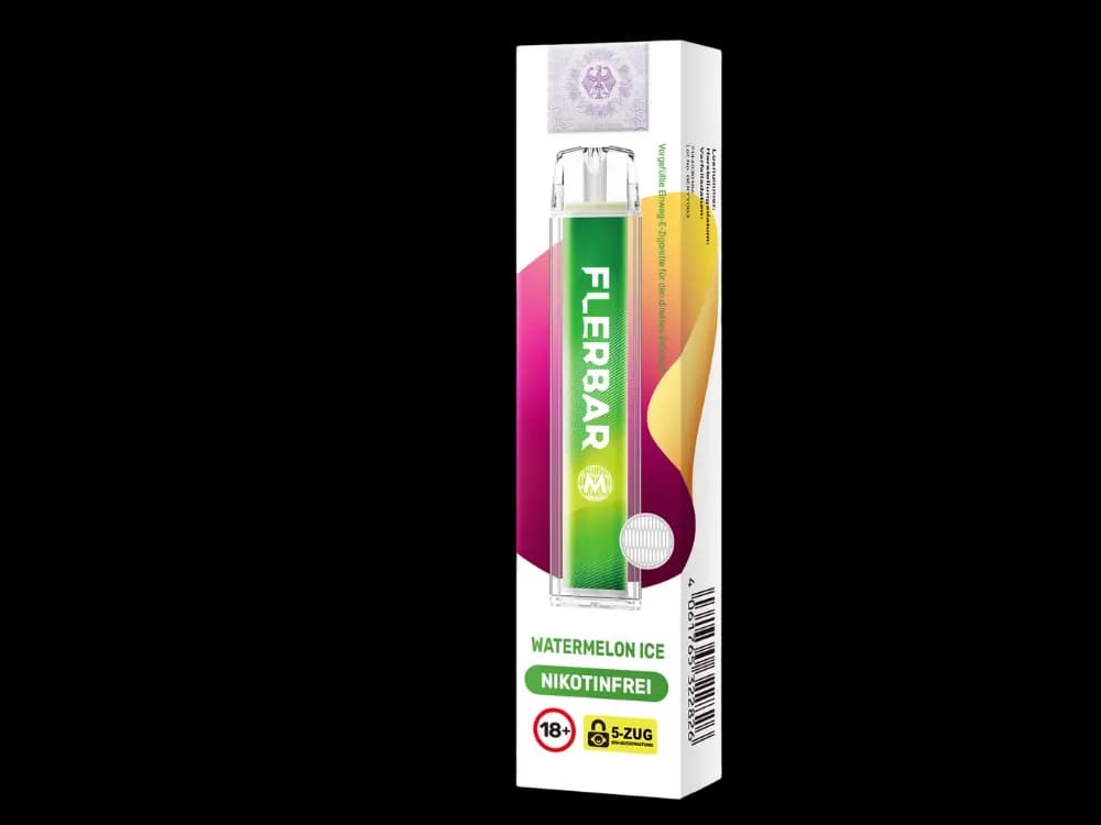 Flerbar - M Einweg E-Zigarette  - Apple Ice (Packung: 1er Packung / Stärke: 0 mg/ml / Geschmack: Watermelon Ice) (4475,00 EUR / liter)