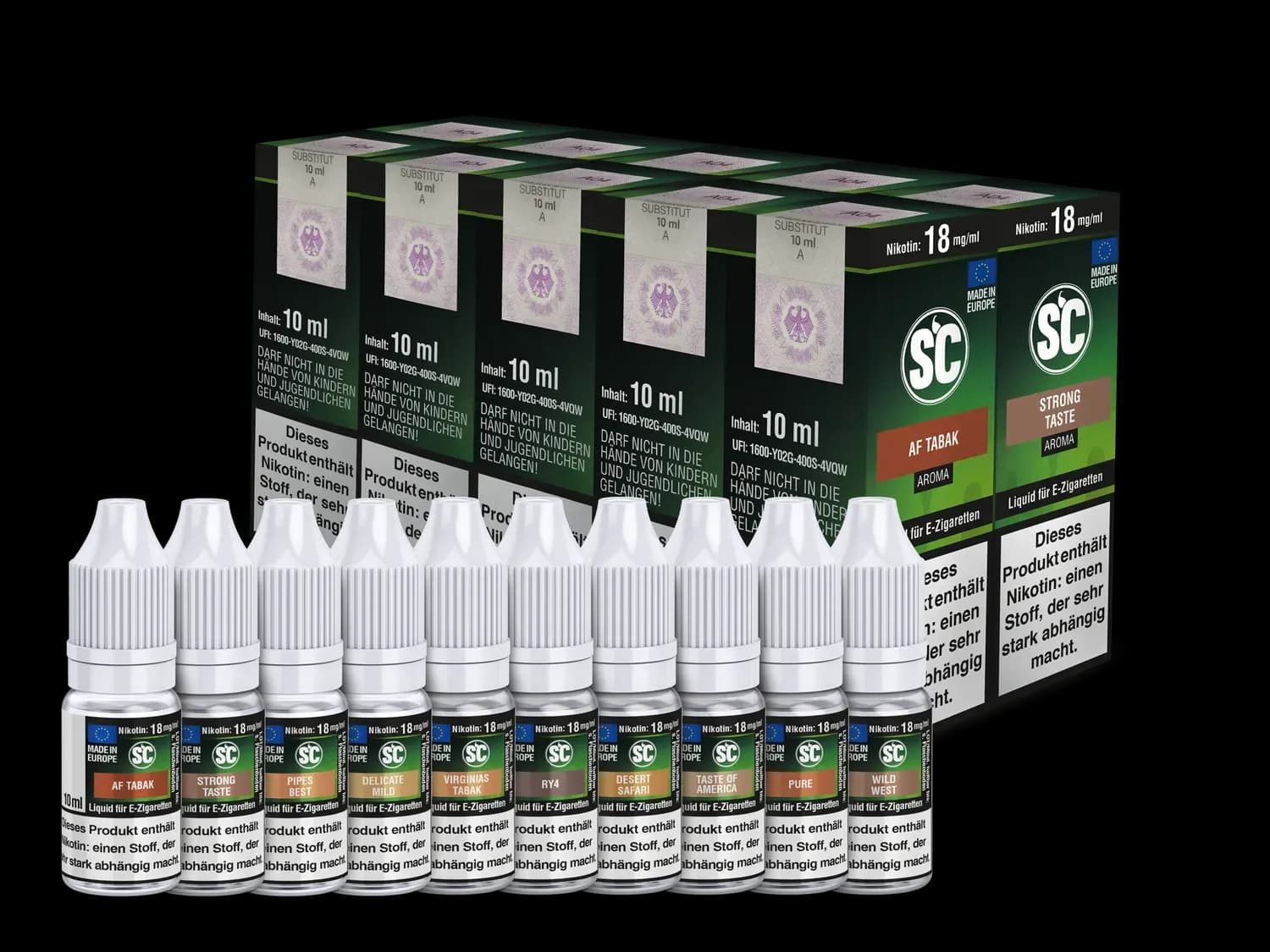 Tobacco Probierbox E-Zigaretten Liquid (Stärke: 18 mg/ml) (629,50 EUR / liter)