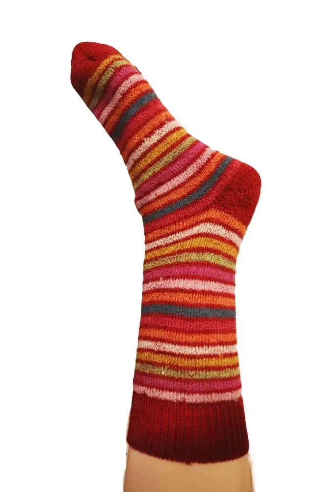 Dicke Plüsch Ringelsocken aus Schurwolle