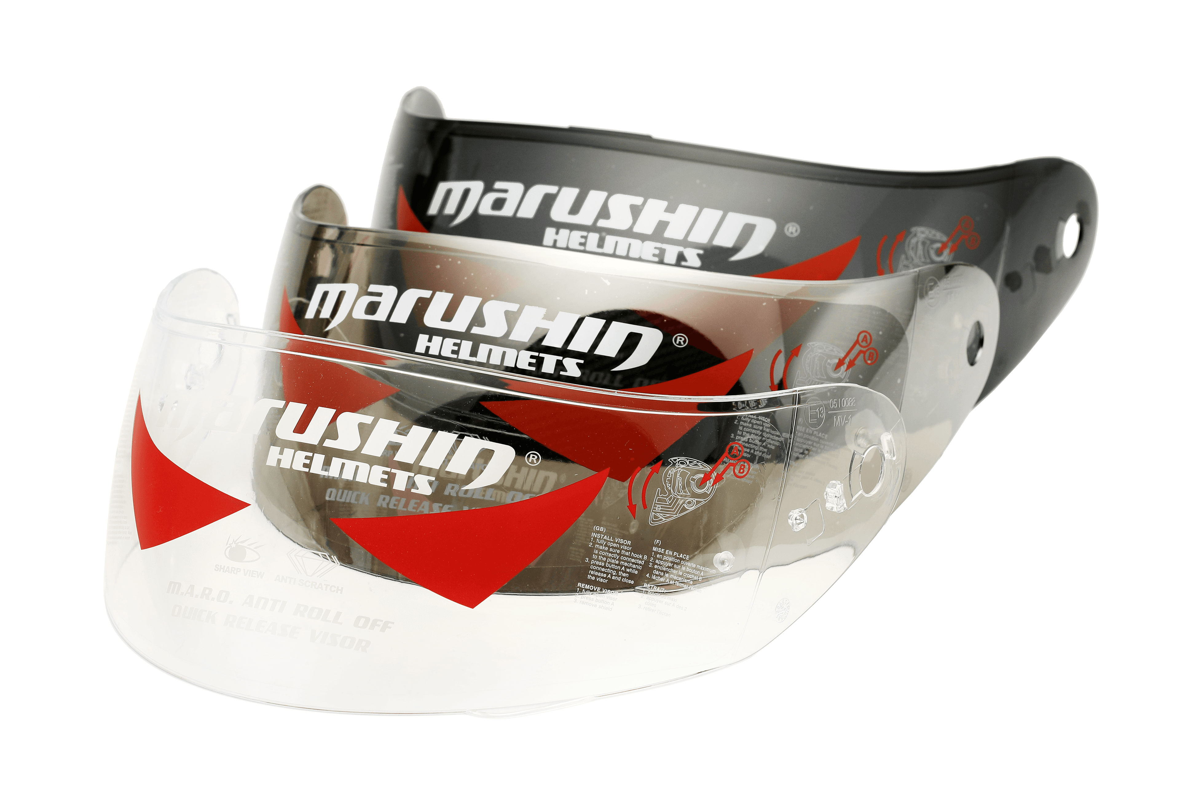 Marushin Visier 999RS, RS3, M-410 NX-Evo visor, Iridium verspiegelt
