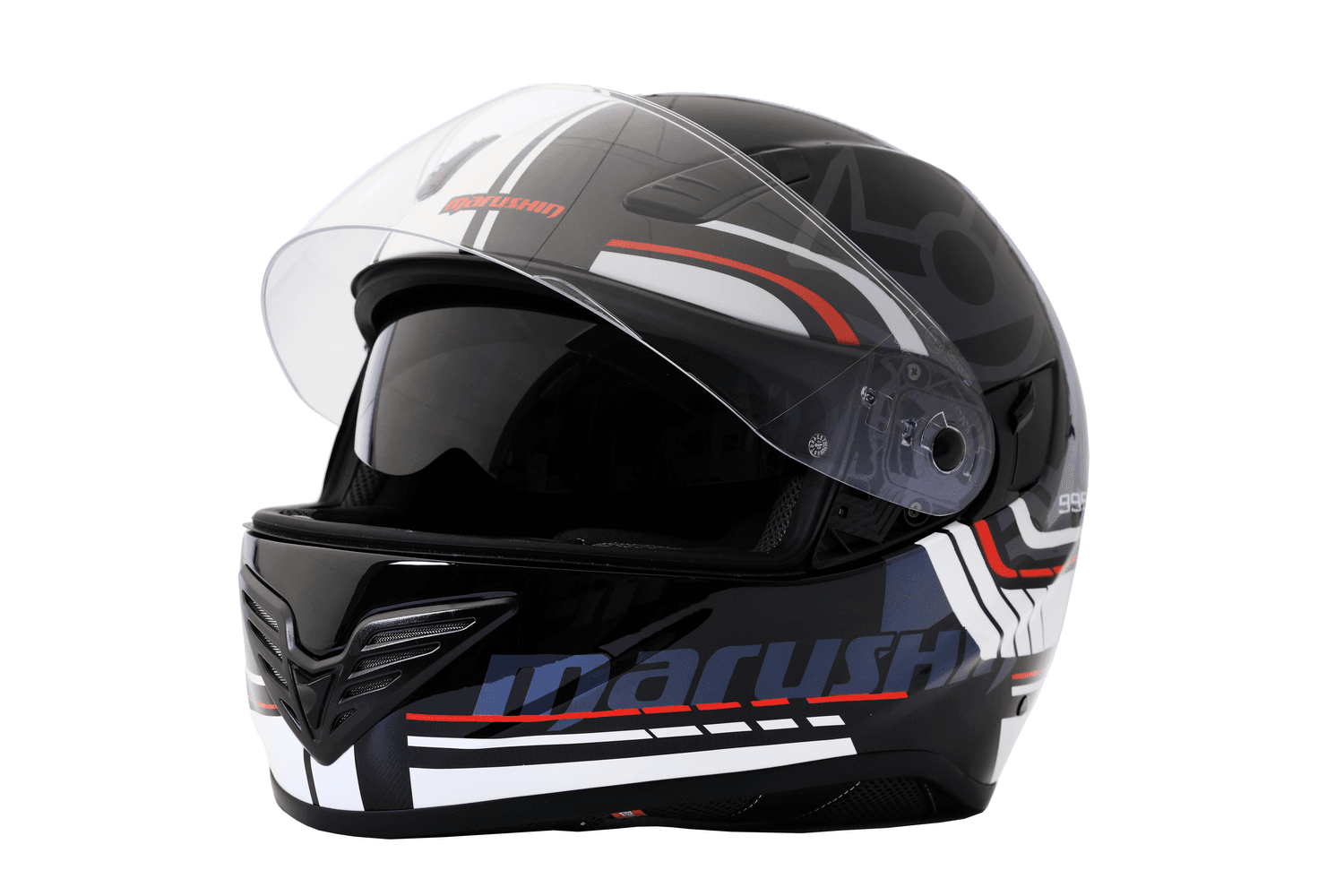 Marushin FullFace 999 RS Comfort, Laser white / red S