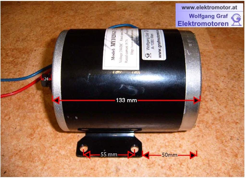 24V Motor 500Watt mit Ritzel