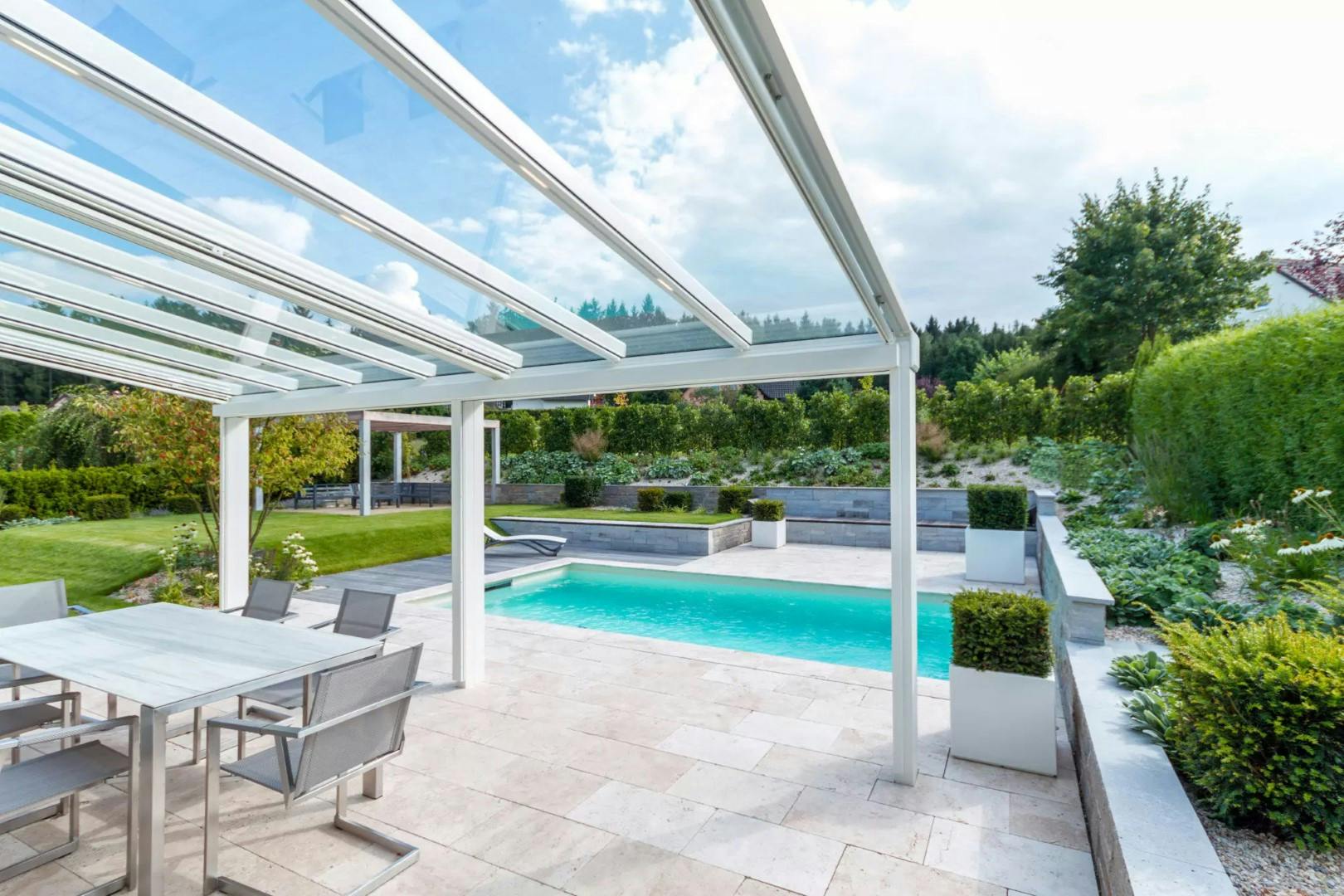 Terrassenüberdachung aus Glas in Linz, Enns und Steyr