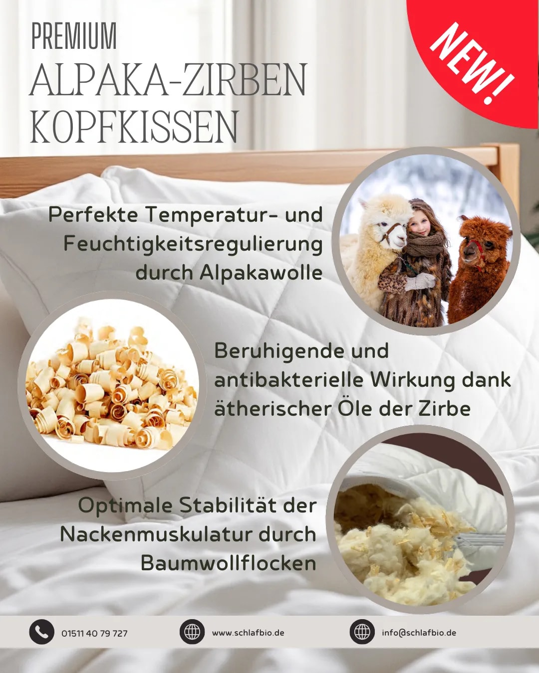 Alpaka-Zirben Kissen