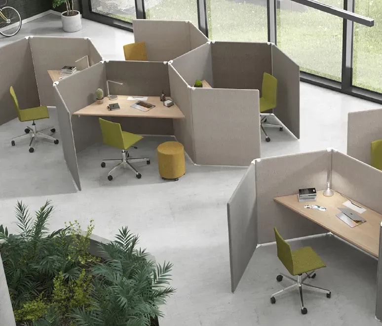 Flexible Systeme für Raumtrennung im Büro in Graz