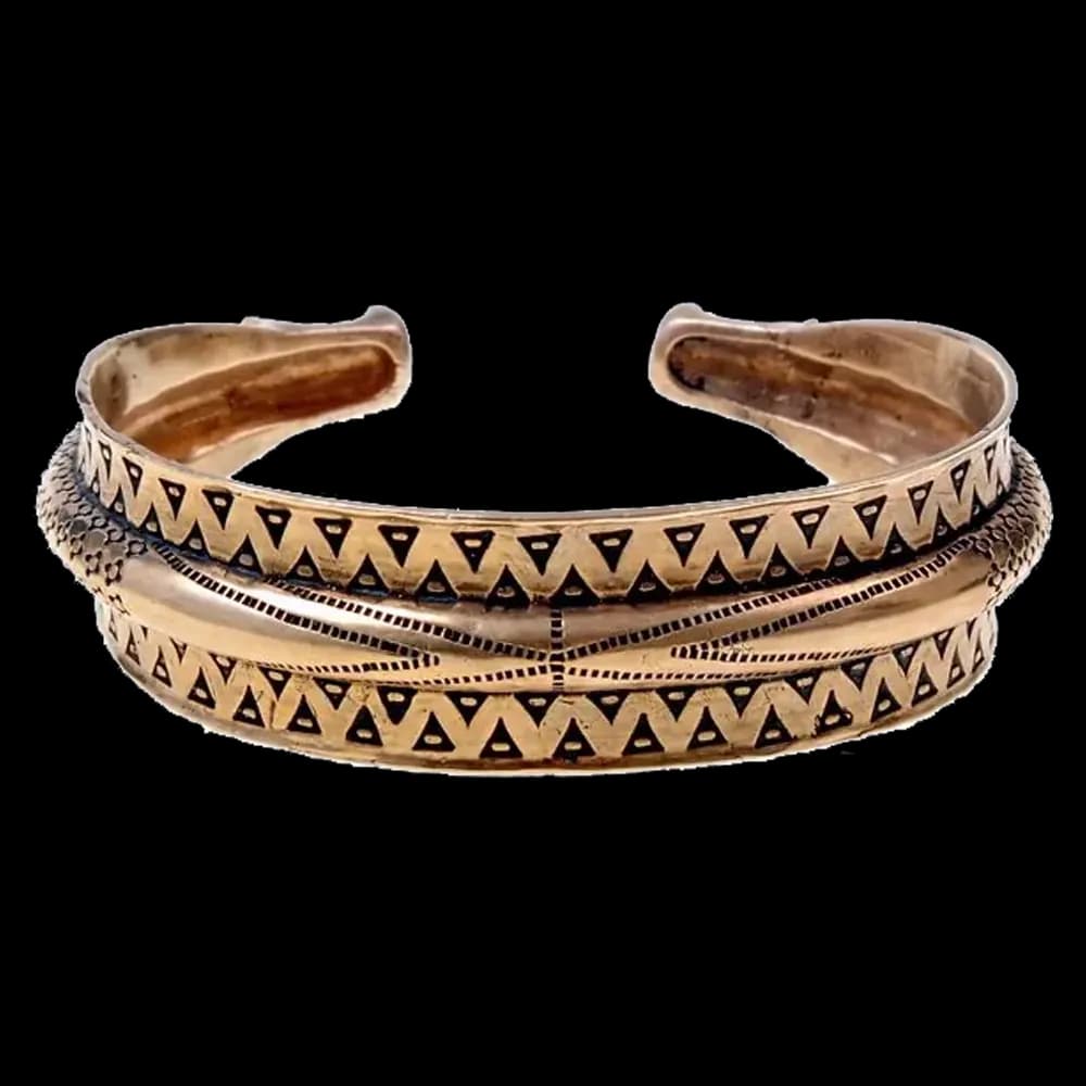 Wikinger-Armreif mit zentralem Wulst, Replik nach Original aus dem Baltikum, verschiedene Metall-Varianten