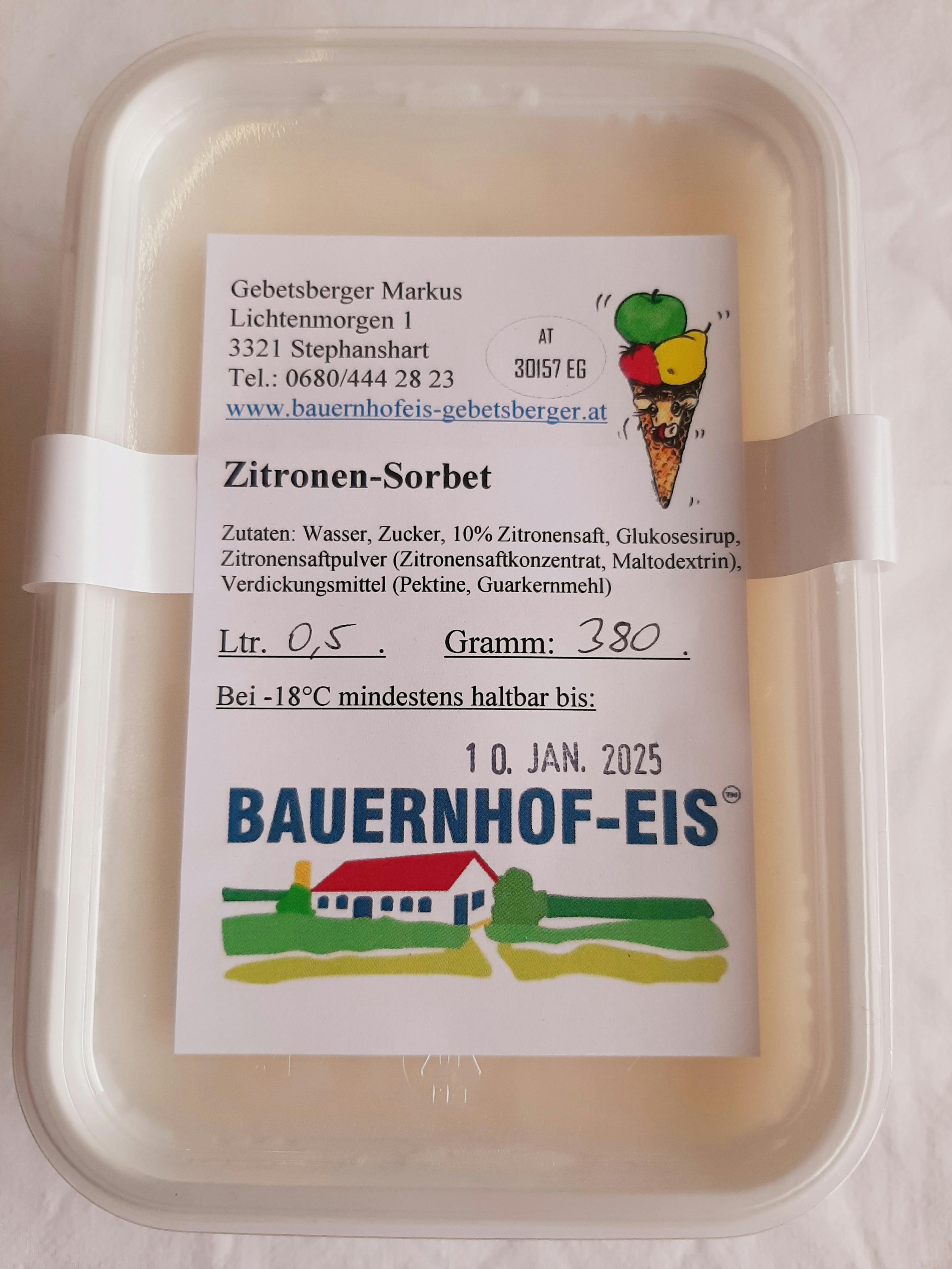 Bauernhofeis - Zitronensorbet