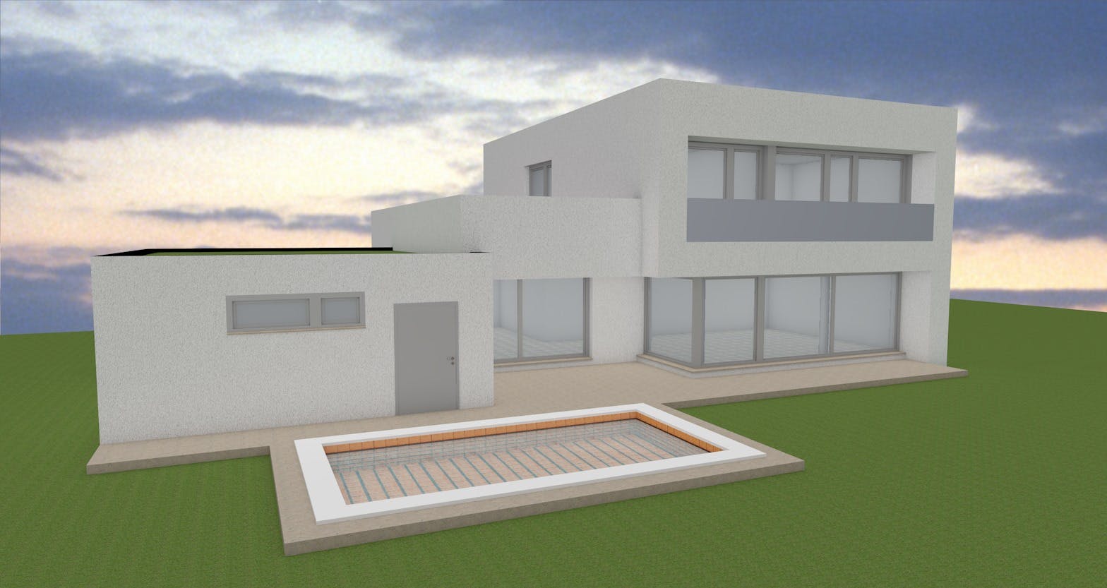 Exklusive Designer-Villa mit Pool und Panorama-Garage - Neubau