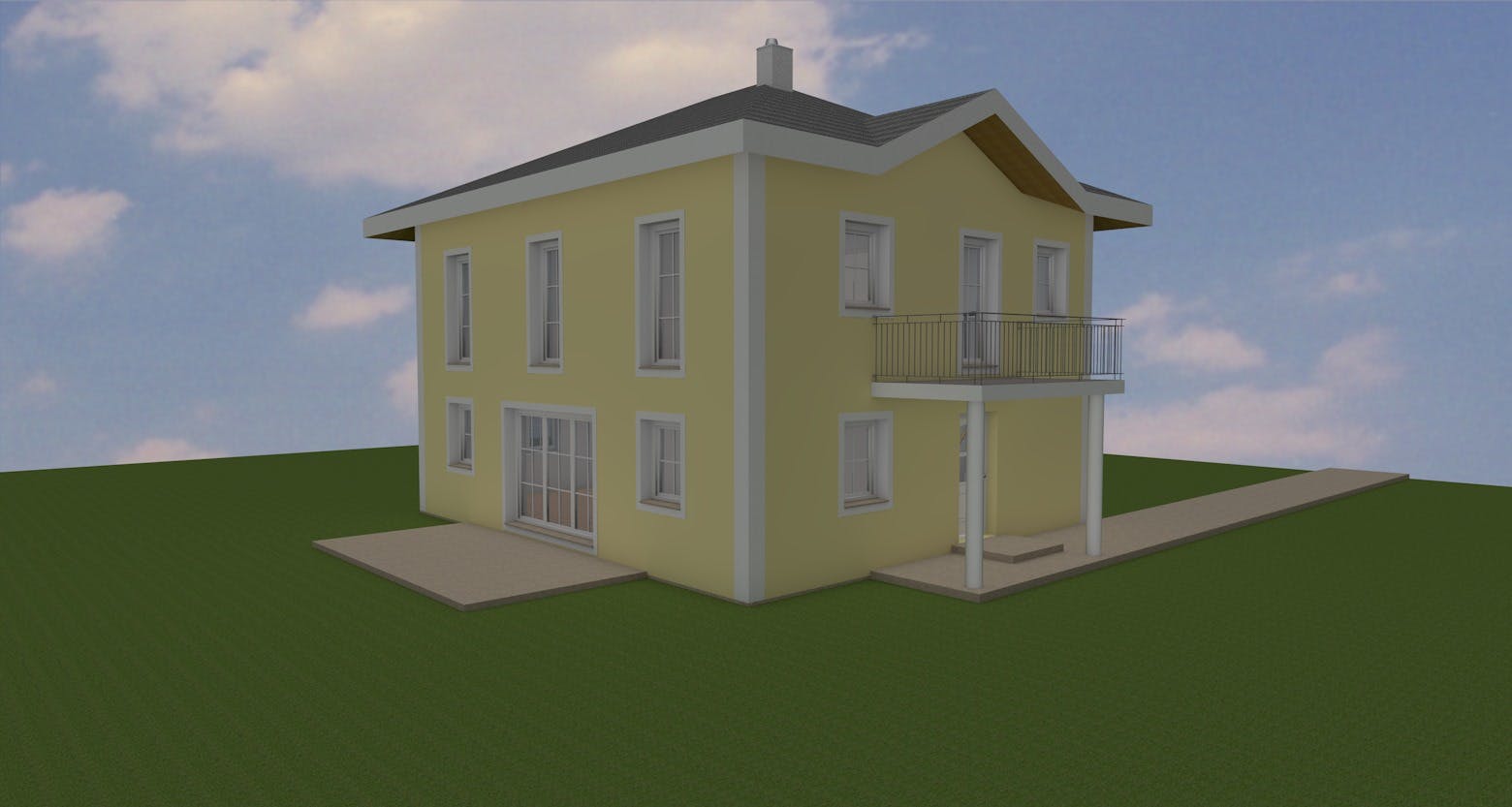 Charmantes Einfamilienhaus mit Balkon und traditioneller Note - Neubau