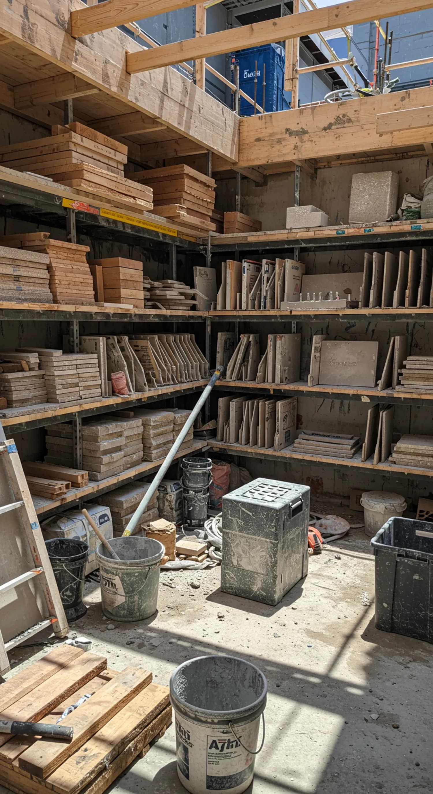 Trocken oder feucht? Die richtige Lagerung von Baumaterialien banner